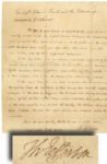 Thomas Jefferson Signed Letter as President Concerning the Petersburg Company of Riflemen