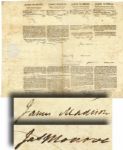 Document Signed by James Madison & James Monroe