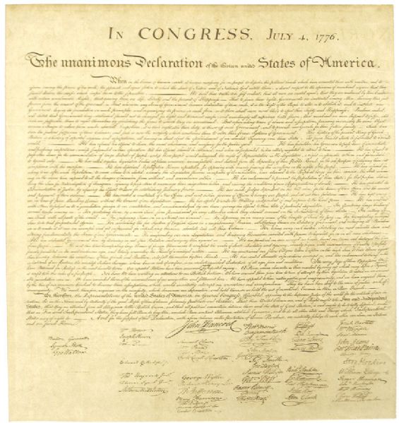 Scarce Force Fascimilie of the Declaration of Independence