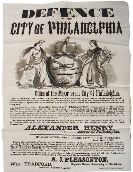 In the Defence of Philadelphia - Gettysburg Campaign Broadside