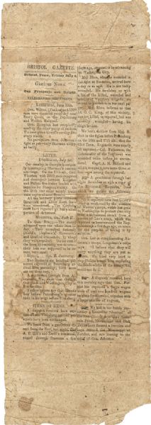 War News from the Bristol, Tennessee Gazette