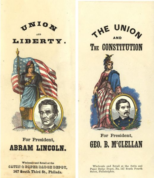Lincoln & McClellan Campaign Ribbons