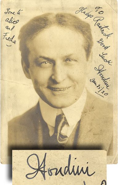 Harry Houdini Signed Photograph