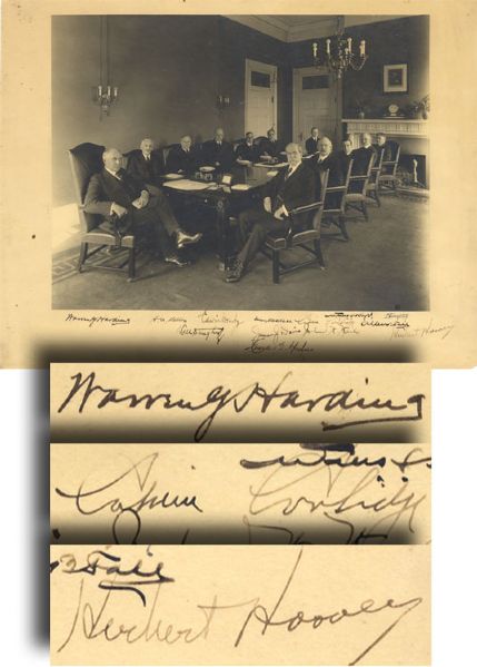 Photograph Signed by President Warren Harding and His Cabinet