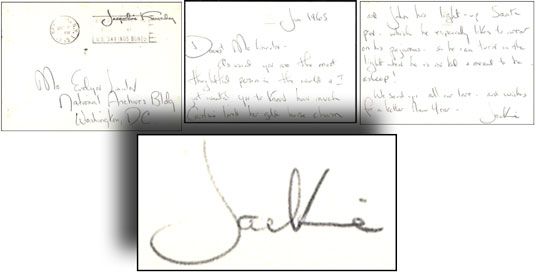 Jackie Kennedy Autograph Letter Signed on Mourning Stationary to President Kennedy’s Former Personal Secretary