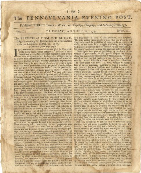 1775 Pennsylvania Evening Post