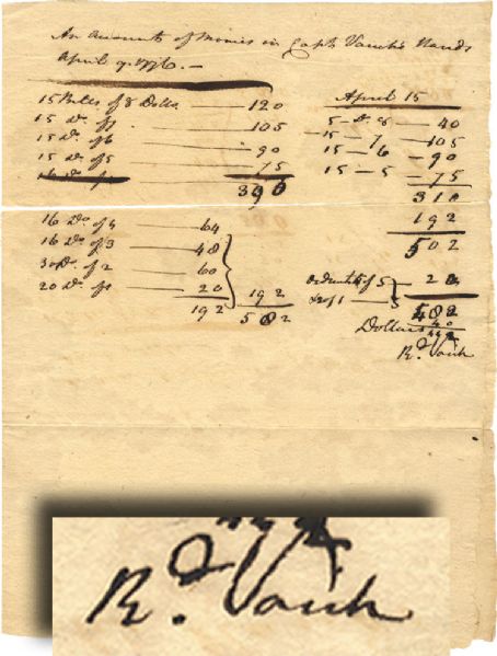 Richard Varick War-Date Document