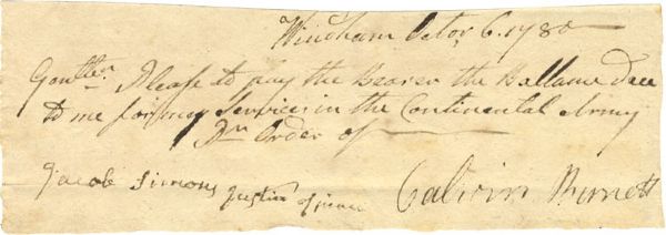 Receiving Pay from the Continental Army