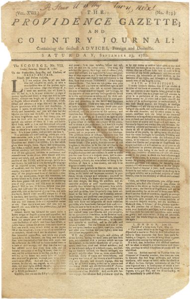 1780 Providence Gazette