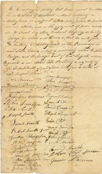 1700s New Hampshire Petition for New Meeting House