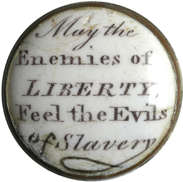 Rare Anti-Slavery Battersea Box: May the Enemies of LIBERTY, Feel the Evils of Slavery.