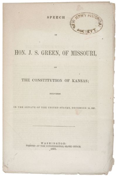 The Constitution of Kansas by Missouri Senator J.S. Green
