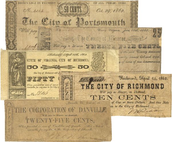 Confederate Notes from 1862