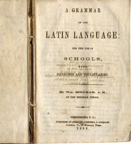 Rare Latin Language Greensboro, North Carolina Imprint