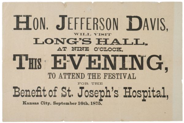 Jefferson Davis Speaks at a 1875 Benefit for a Hospital