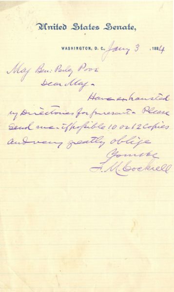 General Cockrell Autograph Letter Signed
