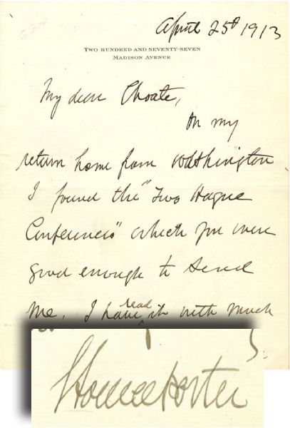 General Horace Porter Autograph Letter Signed