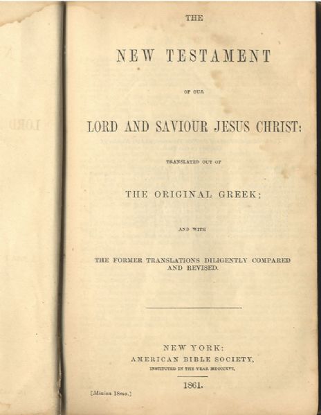 2nd Vermont Soldiers Bible
