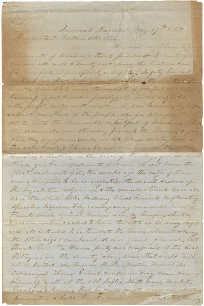 Fantastic Content Early War Missouri Letter