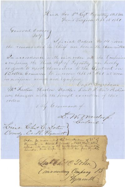 Colonel Wardrop Transmits The April 15, 1861 Special Order No. 14