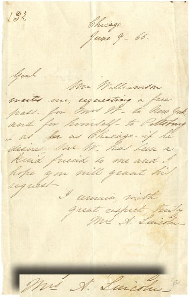 Mary Todd Lincoln Autograph Letter Signed