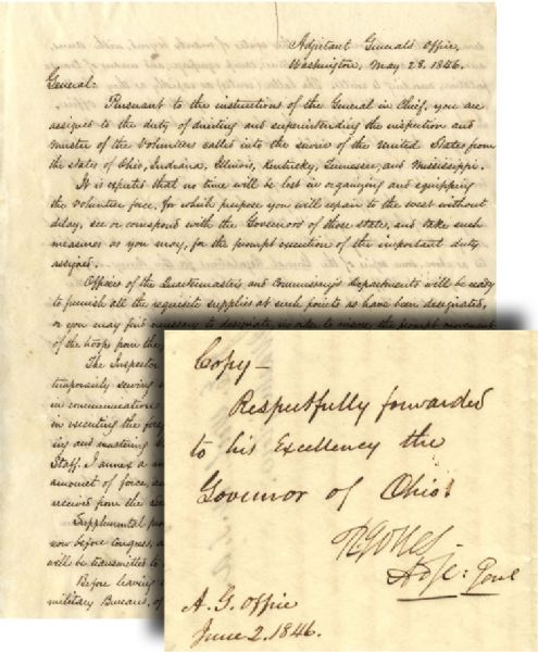 Instructions for General Wool Sent to the Governor of Ohio