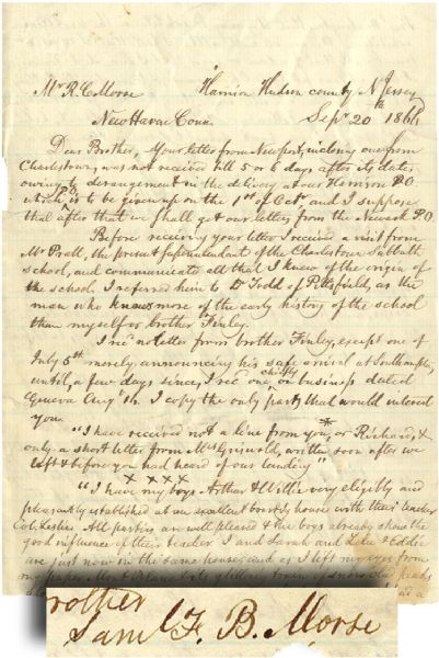 Samuel Morse Autograph Letter Signed