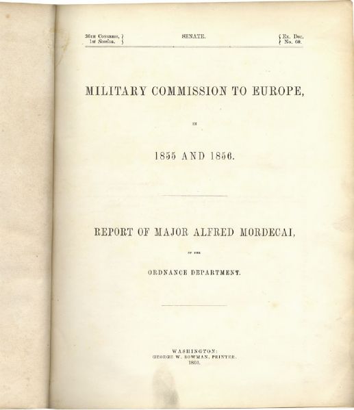 Mordecai’s Report on the Military Commission to Europe