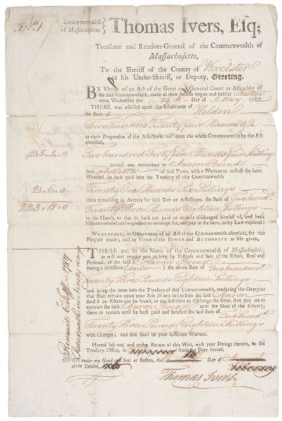 1786 Tax Warrant