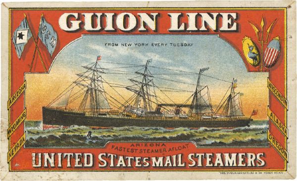 U.S. Mail Steamer Advertising Card