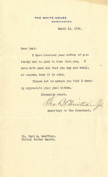 Secretary to President Harding