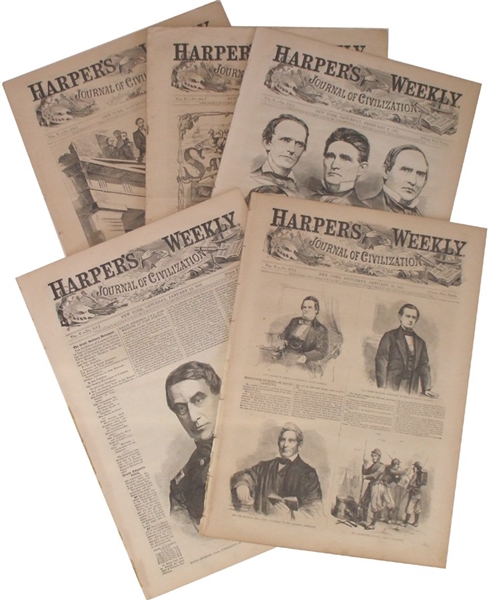 Lot Detail - 35 COMPLETE ISSUES OF HARPERS WEEKLY ILLUSTRATED NEWSPAPER ...