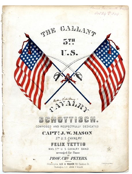Colorful 5th U.S. Cavalry Patriotic Sheet Music