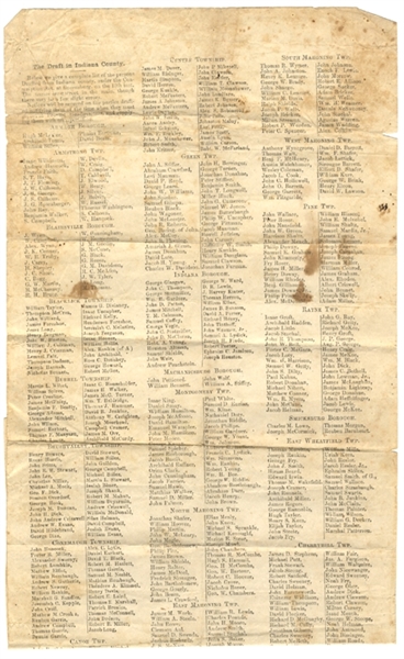 1865 Draft Notice Pennsylvania Broadside