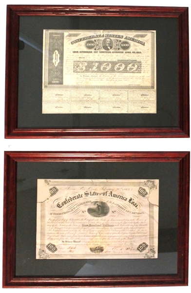 Confederate Bonds Ready For Display