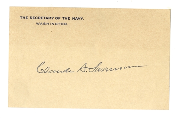 Secretary of the Navy Signed Card, 
