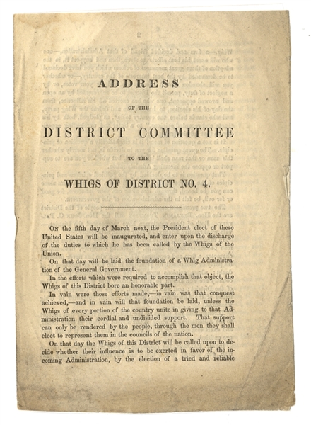 Campaign Circular from Whig Committee