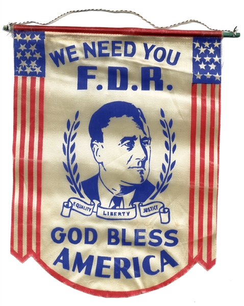 Franklin D. Roosevelt Campaign Banner