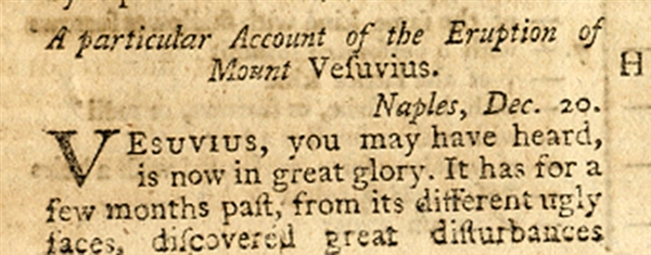 Mount Vesuvius Erupts - A 1755 Original Report