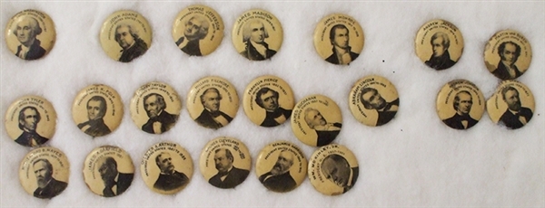 22 Presidential Pinback Buttons