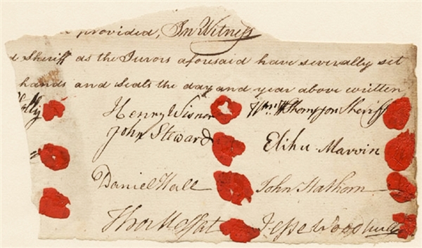 A Document Fragment Signed by Three Prominent New York Revolutionary and Political Leaders
