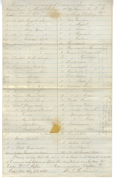 1865 Confederate Alabama Document