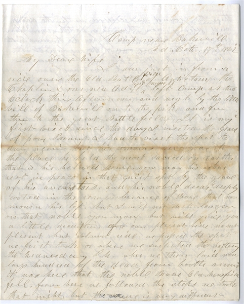 Letter by Colonel Clark S. Edwards, 5th Maine - Description of the Battlefield of Antietam Including Dunker Church