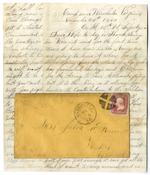 Battle of Cedar Creek Letter - 10th Vermont