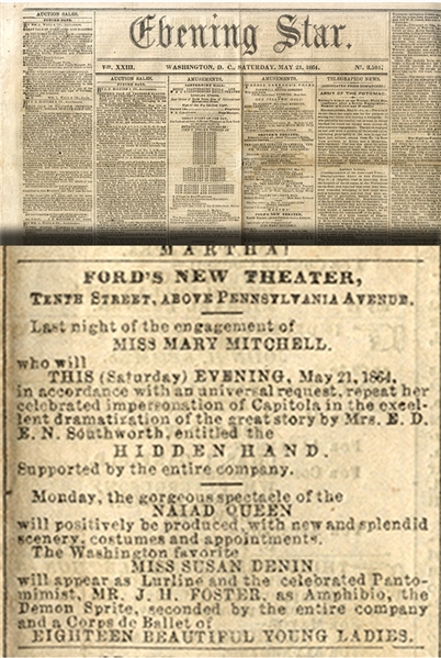 Plenty of War Reporting - But Also Ads For Important Theater News - Ford’s Theater - Laura Keene - Edwin Booth