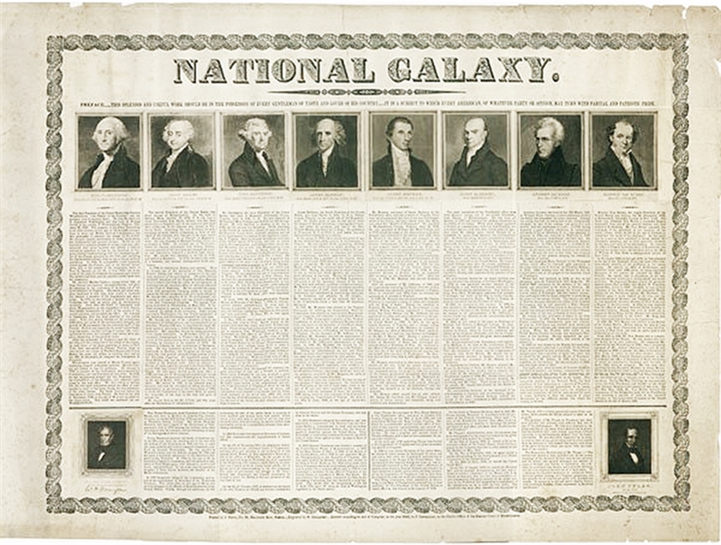 National Galaxy Featuring Engravings And Biographies Of America’s First Ten Presidents