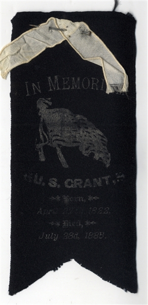 Mourning Ribbon in Memoriam U. S. Grant