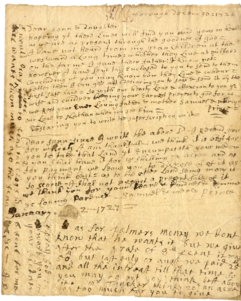 Family Letter - 1726