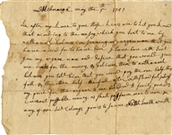 1741 Colonial Connecticut Slave Sale Demand Letter: My Price For The Negro Is One Hundred & Forty Pounds Currant Passable Money As Shall Pass From Man To Men In Any Of Our Said Colonys."
