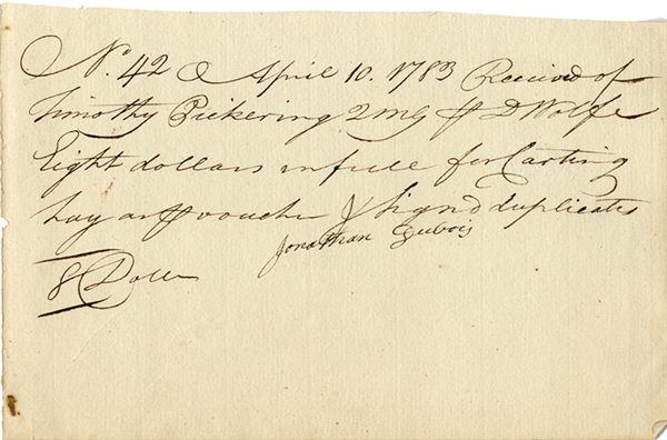 Timothy Pickering - War Date Document